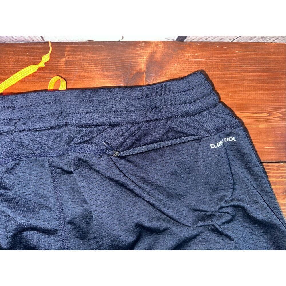 Adidas Men's Large Designed 2 Move Climacool 3-Stripes Shorts Orange/Navy Blue/B - Picture 5 of 9